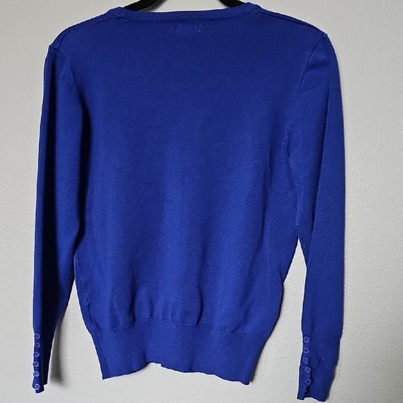 Cielo Office Spring Women's Blue Cardigan Sweater Medium - Picture 7 of 7